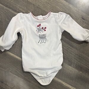 Gymboree White Bodysuit with Deer Design